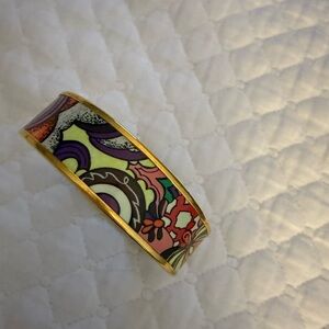 BRAND NEW HERMES Ceramic Colorful Patterned Bangle Bracelet